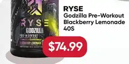 Healthy Planet RYSE Godzilla Pre-Workout Blackberry Lemonade offer