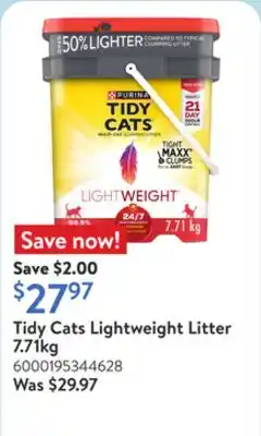 Walmart Tidy Cats Lightweight Litter 7.71kg offer