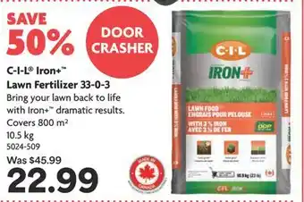 Home Hardware Iron+ Lawn Fertilizer 33-0-3 offer
