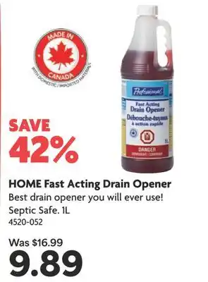 Home Hardware PROFESSIONAL 1L Fast Acting Drain Cleaner offer