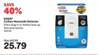 Home Hardware Plug-In Carbon Monoxide Detector offer