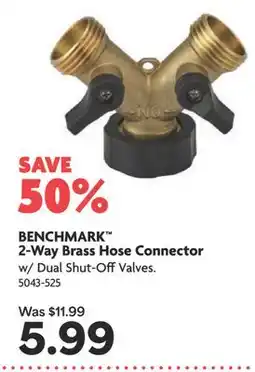 Home Hardware 2-Way Brass Hose Connector offer