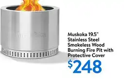 Walmart Muskoka 19.5 Stainless Steel Smokeless Wood Burning Fire Pit with Protective Cover offer