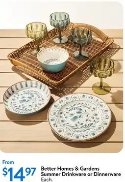 Walmart Better Homes & Gardens Summer Drinkware offer