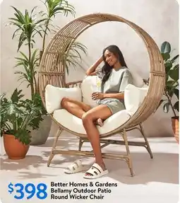 Walmart Better Homes & Gardens Bellamy Outdoor Patio Round Wicker Chair offer