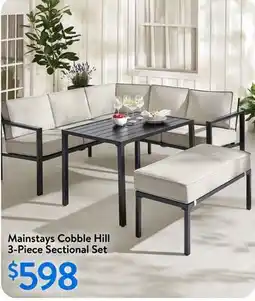 Walmart Mainstays Cobble Hill 3-Piece Sectional Set offer