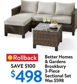 Walmart Better Homes & Gardens Brookbury 3-Piece Sectional Set offer
