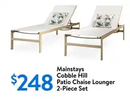 Walmart Mainstays Cobble Hill Patio Chaise Lounger 2-Piece Set offer
