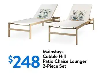 Walmart Mainstays Cobble Hill Patio Chaise Lounger 2-Piece Set offer