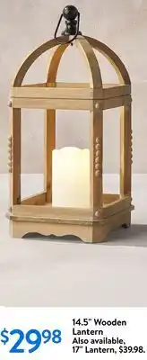 Walmart 14.5 Wooden Lantern offer