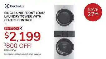 Goemans Appliances ELECTROLUX SINGLE UNIT FRONT LOAD LAUNDRY TOWER WITH CENTRE CONTROL offer