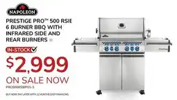 Goemans Appliances NAPOLEON PRESTIGE PRO TM 500 RSIB 6 BURNER BBQ WITH INFRARED SIDE AND REAR BURNERS offer