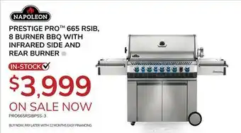 Goemans Appliances NAPOLEON PRESTIGE PRO TM 665 RSIB, 8 BURNER BBQ WITH INFRARED SIDE AND REAR BURNER offer