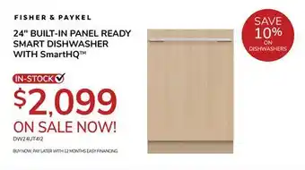 Goemans Appliances FISHER & PAYKEL 24 BUILT-IN PANEL READY SMART DISHWASHER WITH SmartHQTM offer