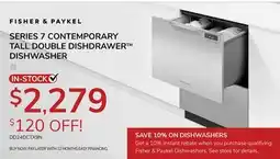 Goemans Appliances FISHER & PAYKEL SERIES 7 CONTEMPORARY TALL DOUBLE DISHDRAWER offer