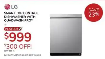 Goemans Appliances LG SMART TOP CONTROL DISHWASHER WITH QUADWASH PRO offer
