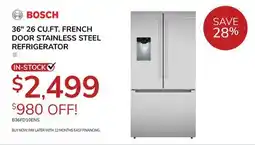 Goemans Appliances BOSCH 36 26 CU. FT. FRENCH DOOR STAINLESS STEEL REFRIGERATOR offer
