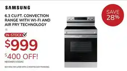 Goemans Appliances 6.3 CU. FT. CONVECTION RANGE WITH WI-FI AND AIR FRY TECHNOLOGY offer
