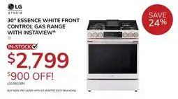 Goemans Appliances LG 30 ESSENCE WHITE FRONT CONTROL GAS RANGE WITH INSTAVIEW offer