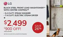 Goemans Appliances LG BLACK STEEL FRONT LOAD WASHTOWER WITH CENTRE CONTROL offer
