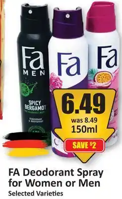 Starsky FA Deodorant Spray for Women or Men offer