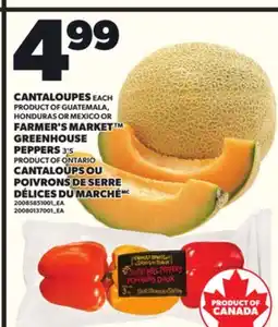 Independent City Market CANTALOUPES, EACH OR FARMER'S MARKET GREENHOUSE PEPPERS, 3'S offer