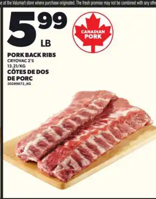 Independent City Market PORK BACK RIBS CRYOVAC, 2'S offer