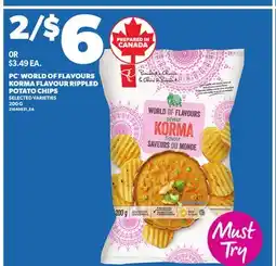 Independent City Market PC WORLD OF FLAVOURS KORMA FLAVOUR RIPPLED POTATO CHIPS, 200 G offer