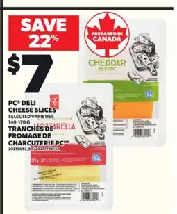 Independent City Market PC DELI CHEESE SLICES FROMAGE, 140-170 G offer