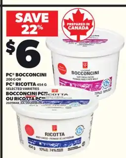 Independent City Market PC BOCCONCINI,200 G OR PC RICOTTA, 454 G offer