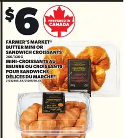 Independent City Market FARMER'S MARKET BUTTER MINI OR SANDWICH CROISSANTS, 260/336 G offer