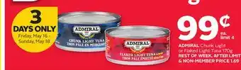 Rexall ADMIRAL Chunk Light or Flaked Light Tuna offer