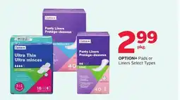 Rexall OPTION+ Pads or Liners offer