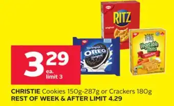 Rexall CHRISTIE Cookies 150g-287g or Crackers 180g offer