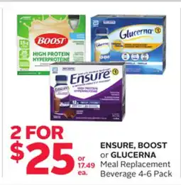 Rexall ENSURE, BOOST or GLUCERNA Meal Replacement Beverage offer