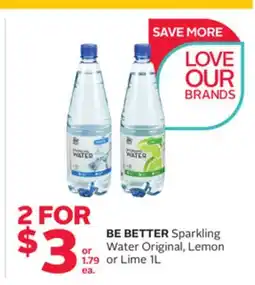 Rexall BE BETTER Sparkling Water Original, Lemon or Lime offer