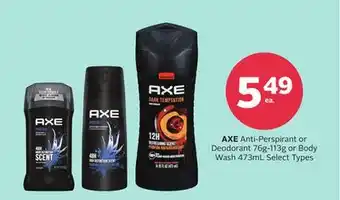 Rexall AXE Anti-Perspirant or Deodorant 76g-113g or Body Wash 473mL offer