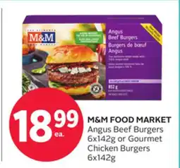 Rexall M & M FOOD MARKET Angus Beef Burgers 6x142g or Gourmet Chicken Burgers 6x142g offer
