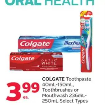 Rexall COLGATE Toothpaste 40mL-150mL, Toothbrushes or Mouthwash 236mL-250mL offer