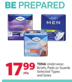 Rexall TENA Underwear, Briefs, Pads or Guards offer