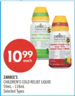 Shoppers Drug Mart ZARBEE'S CHILDREN'S COLD RELIEF LIQUID offer