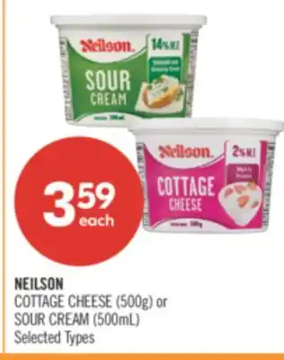 Shoppers Drug Mart NEILSON COTTAGE CHEESE (500g) or SOUR CREAM (500mL) offer