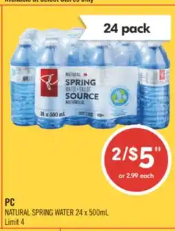 Shoppers Drug Mart PC NATURAL SPRING WATER offer