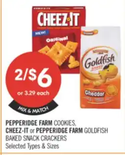 Shoppers Drug Mart PEPPERIDGE FARM COOKIES, CHEEZ-IT or PEPPERIDGE FARM GOLDFISH BAKED SNACK CRACKERS offer