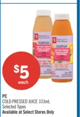 Shoppers Drug Mart PC COLD PRESSED JUICE offer