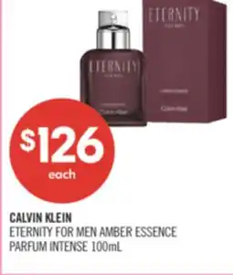 Shoppers Drug Mart CALVIN KLEIN ETERNITY FOR MEN AMBER ESSENCE PARFUM INTENSE 100mL offer