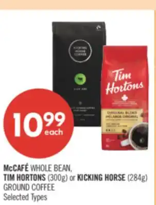 Shoppers Drug Mart McCAFÉ WHOLE BEAN, TIM HORTONS (300g) or KICKING HORSE (284g) GROUND COFFEE offer