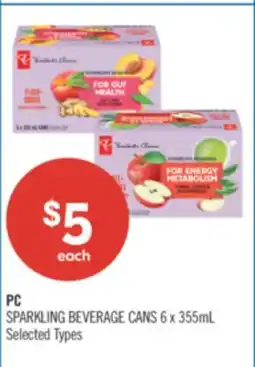 Shoppers Drug Mart PC SPARKLING BEVERAGE CANS offer
