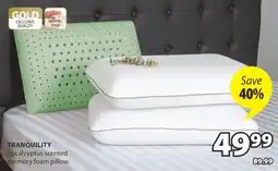 JYSK TRANQUILITY Eucalyyptus scented memory foam pillow offer