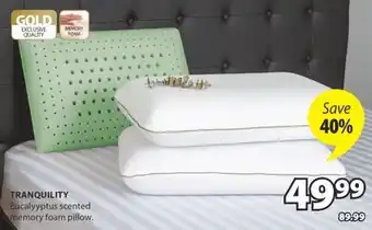 JYSK TRANQUILITY Eucalyyptus scented memory foam pillow offer
